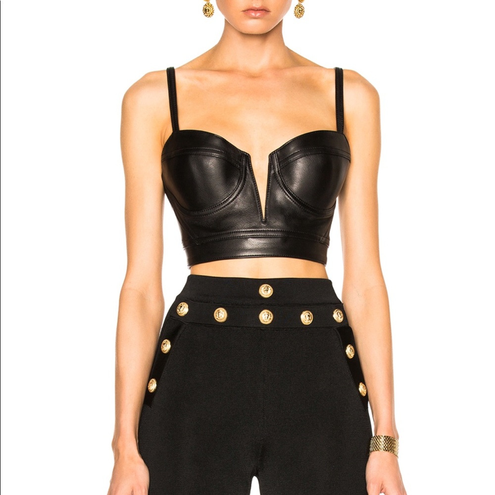 Balmain original leather top